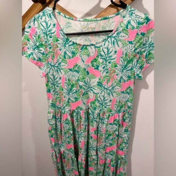 Lily Pulitzer Geanna Swing Tiered DressBotanical Green Just Wing It Size XS - Picture 4 of 7